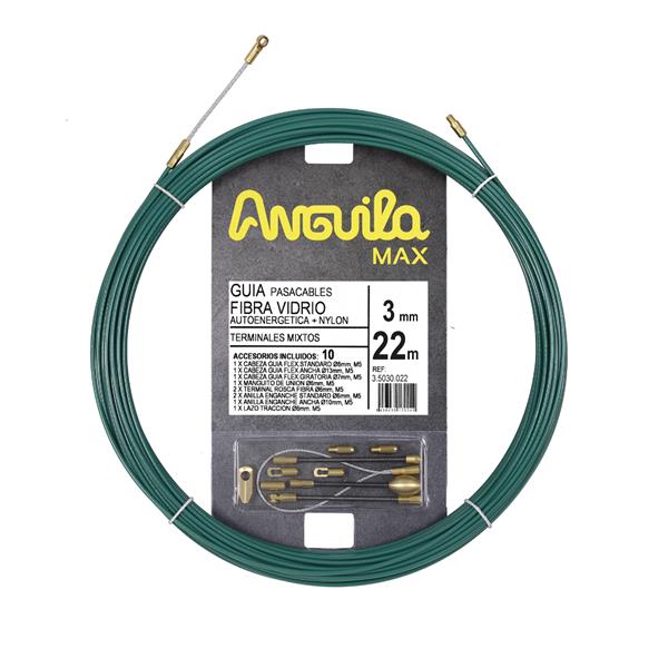 ANGUILA 35030022 Pasacables ANGUILA MAX 3mm fibra de vidrio / nylon 22m verde