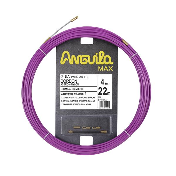 ANGUILA 65040022 Pasacables ANGUILA MAX 4mm acero / nylon 22m lila