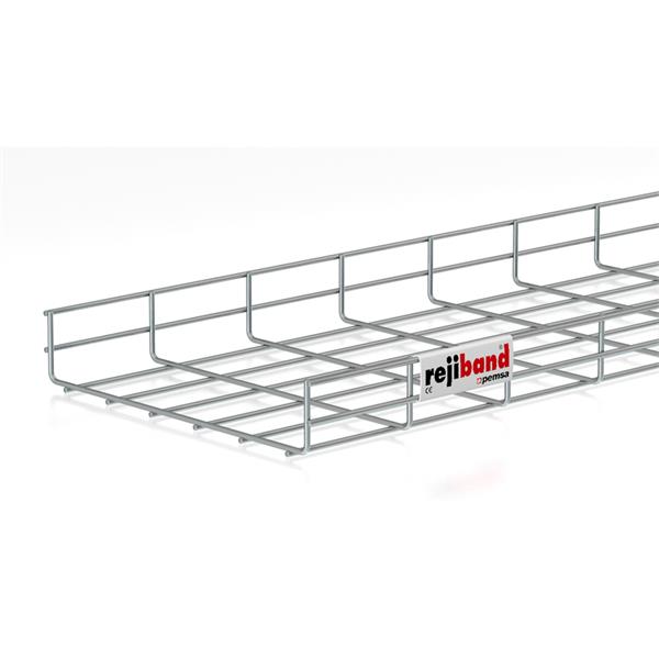 PEMSA 60212300 Bandeja de rejilla Rejiband altura 60 mm y ancho 300 mm con borde de seguridad, en acero, a