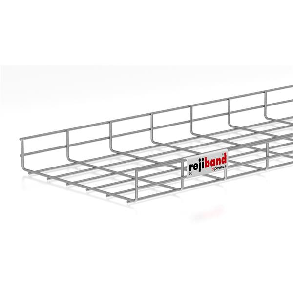 PEMSA 60232300 Bandeja de rejilla Rejiband altura 60 mm y ancho 300 mm con borde de seguridad, en acero, a