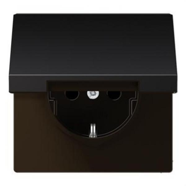 JUNG AL1521KIKLD Base enchufe con tapa abatible dark