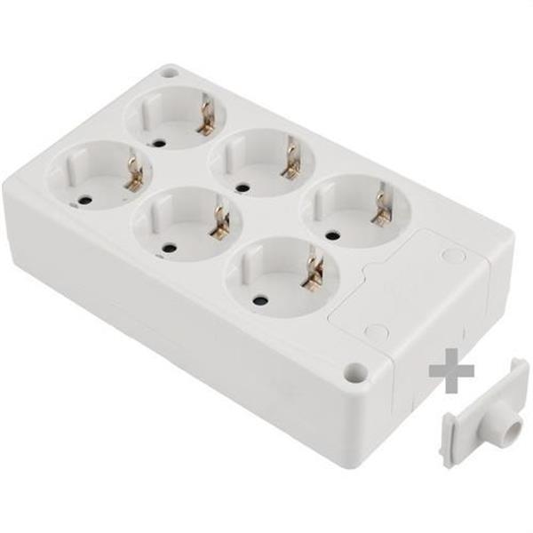 SOLERA 8106 Base bipolar 6 tomas TT lateral 16A libre de halógenos blanco
