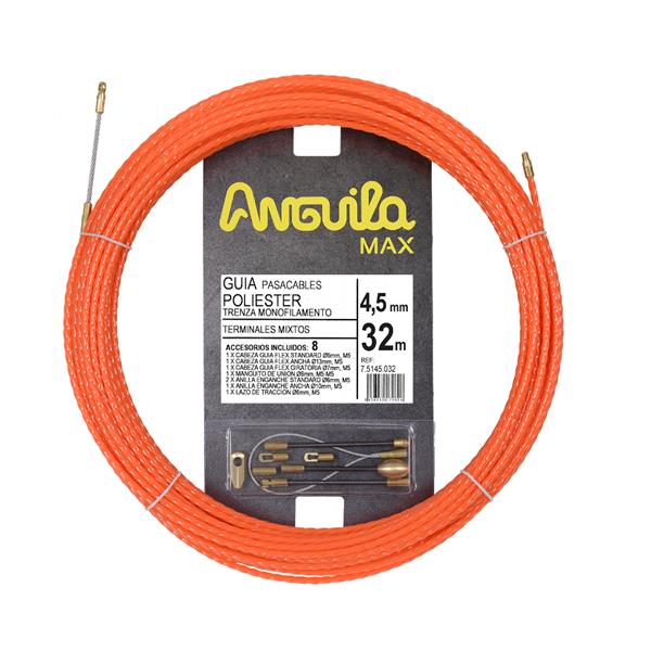 ANGUILA 75145032 Trenza monofilamento poliéster ANGUILA MAX diámetro 4,5mm 32m con nuevos terminales diámetr