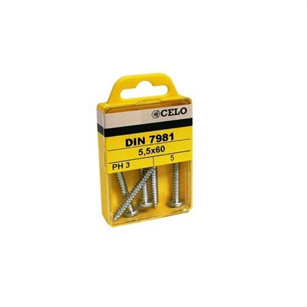 CELO 442167981 Juego de tornillos DIN7981 4,2x16 cincado (120 unidades)