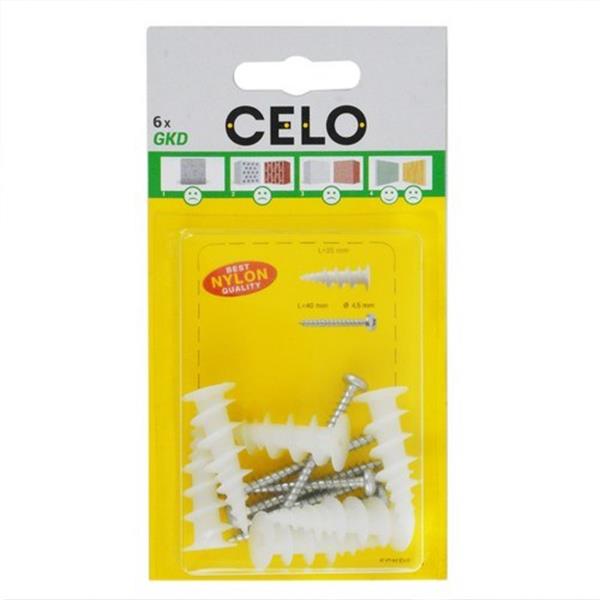 CELO 5GKDPZ6 Taco con tornillo GKD 33mm nylon en blíster (6u)