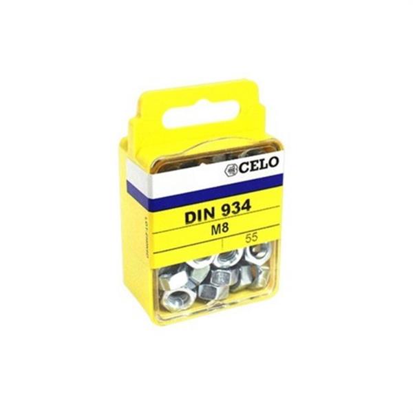 CELO 78934 Juego de tuercas hexagonal DIN934 C8 M8 cincado (20 unidades)