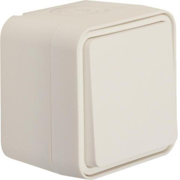 HAGER WNC001B Conmutador superficie CUBYKO IP55 blanco polar