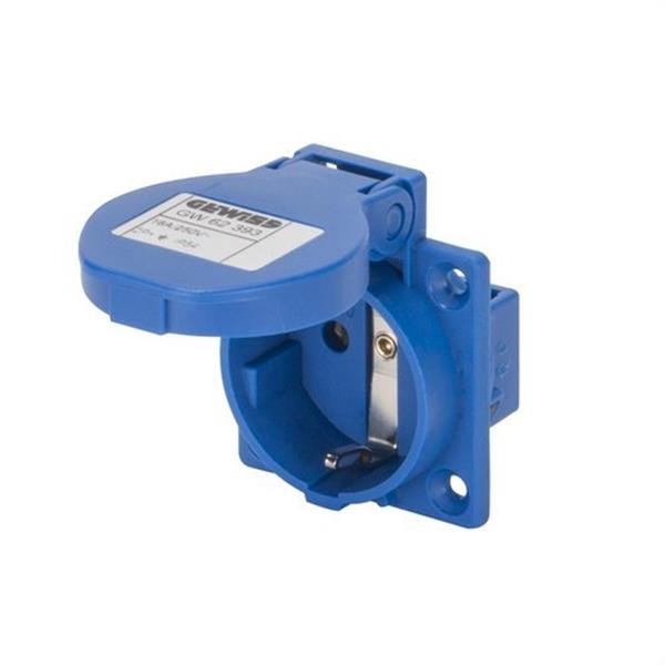 GEWISS GW62393 Base fija de empotrar a 10° 2P+T 16A 230V 50-60Hz norma alemana conexionado de tornillo 50x