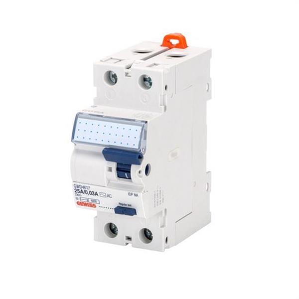 GEWISS GWD4617 Interruptor diferencial IDP NA 2P 230V AC 25A 2 módulos corriente diferencial de 0,03A