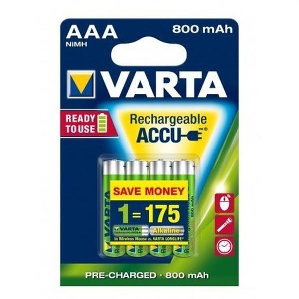 VARTA 56703101404 Acumulador de consumo AAA 800mAh R2U (blíster 4u)