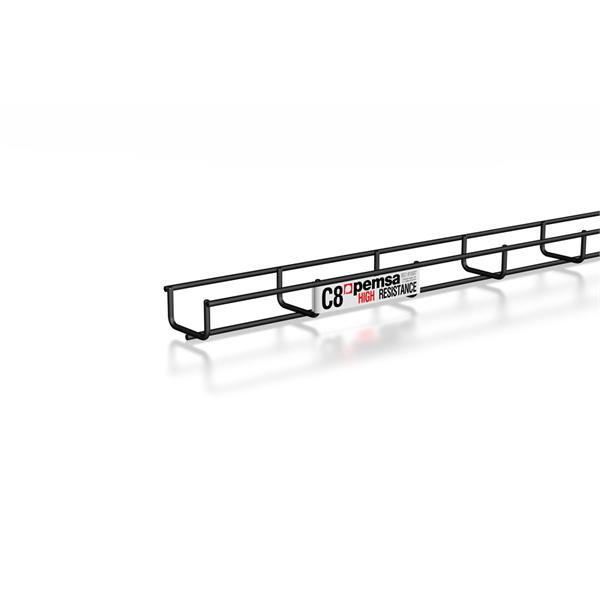 PEMSA 60281060 Bandeja de rejilla Rejiband altura 35 mm y ancho 60 mm con borde de seguridad, en acero, ac
