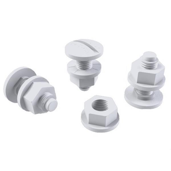 BASOR 210017 Pack CTBP-100 tornillos M8 y tuerca DIN6923 PVC UVM1 7035 (Pack 100u)