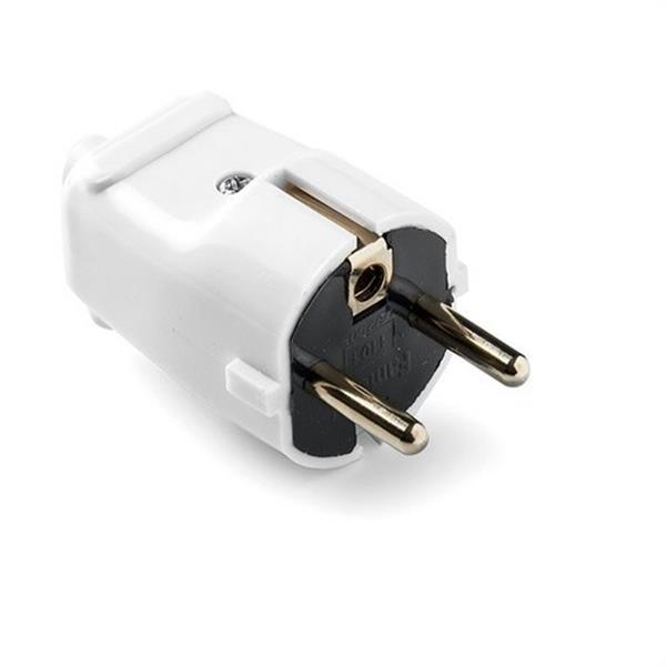 FAMATEL 1101 Clavija 10-16A-250V diámetro 4,8 con TT lateral de color blanco