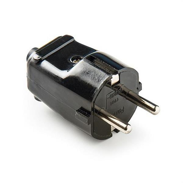 FAMATEL 1101-N Clavija 10-16A-250V diámetro 4,8 con TT lateral de color negro
