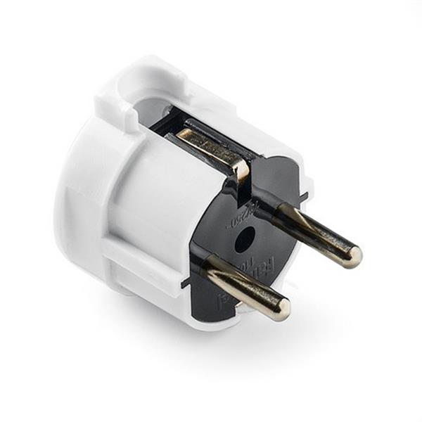 FAMATEL 1102 Clavija 10-16A-250V diámetro 4,8 con TT lateral de color blanco