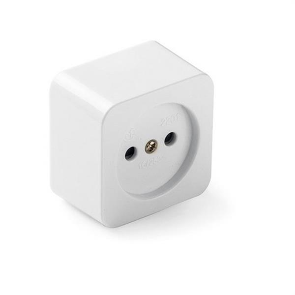 FAMATEL 2201 Base fija porcelana 10A-250V de color blanco