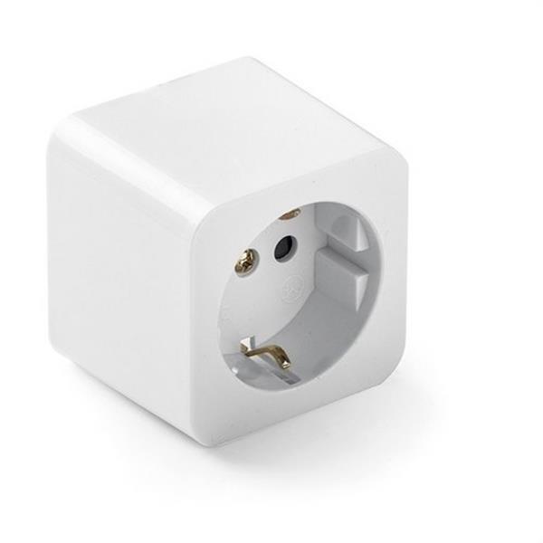 FAMATEL 2301 Base fija porcelana 10A-250V TT lateral de color blanco