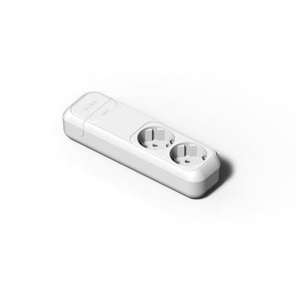 FAMATEL 2502 Base doble 16A-250V TT lateral de color blanco
