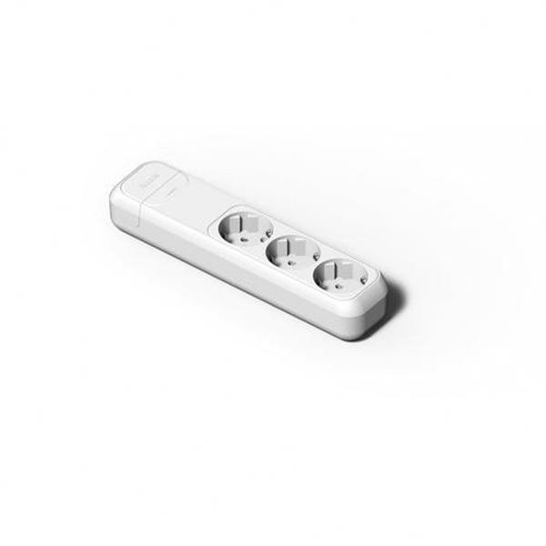 FAMATEL 2503 Base triple 16A-250V TT lateral de color blanco