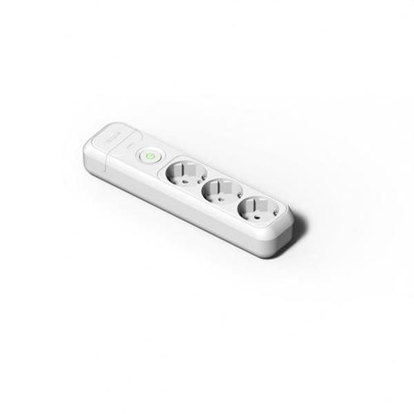 FAMATEL 2523 Base 3 tomas con interruptor 16A-250V de color blanco