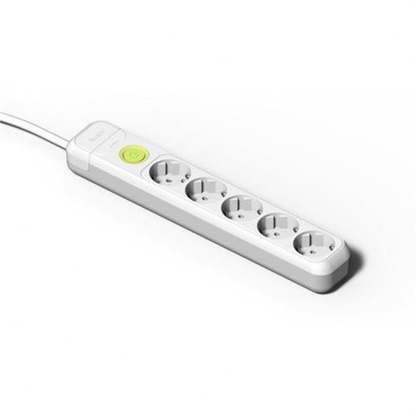 FAMATEL 2625 Base 5 tomas con Interruptor 16A-250V con prolongador de color blanco