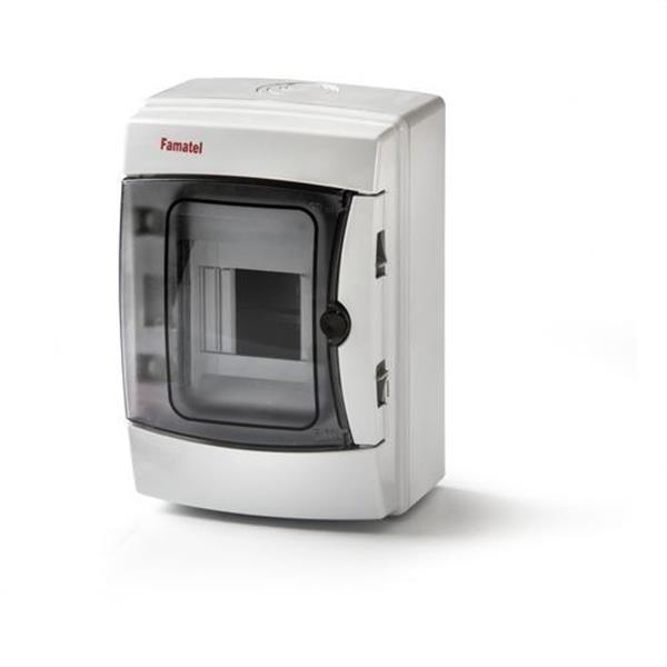 FAMATEL 3904-T Caja ICP-65 4 elementos con puerta transparente