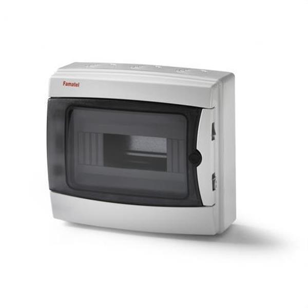 FAMATEL 3908-T Caja ICP-65 8 elementos con puerta transparente