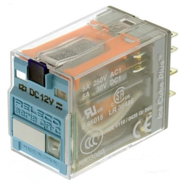 RELECO C9-A41X/DC12V Relé miniatura 4 contactos estándar 12V CC LED