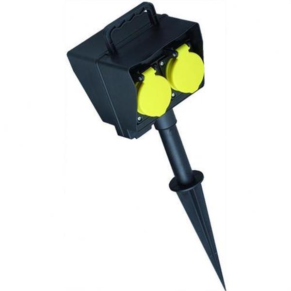BACHMANN 394180 Toma enchufe para jardín 2m negro