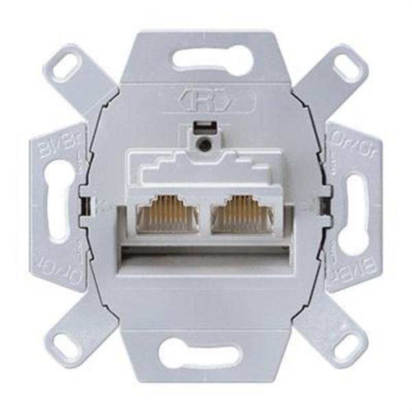 JUNG UAE8-8UPOK6 Mecanismo toma telefónica 8P RJ45 Cat.6 2 tomas