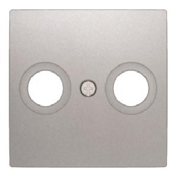 BJC 23330-PL Tapa toma TV 2 conectores serie Viva en plata luna