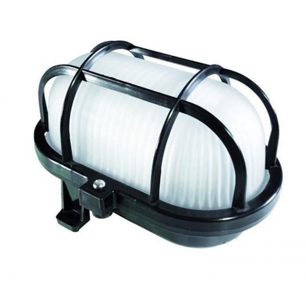 FENOPLASTICA 7004 B LED Aplique led oval IP44 rejilla polipropileno blanco