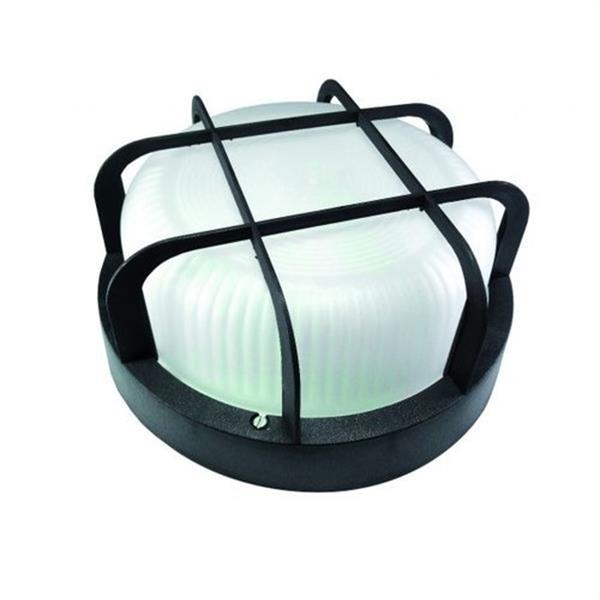 FENOPLASTICA 7200 N LED Aplique led redondo IP44 rejilla polipropileno negro