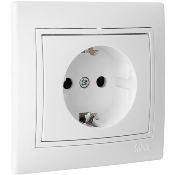SOLERA ERP60U Base enchufe 2P+TT con obturador 16A 250V 83x81 tornillo blanco
