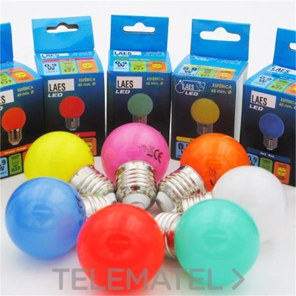 LAES 986075 Lámpara esférica 45 LED E27 0,9W verde