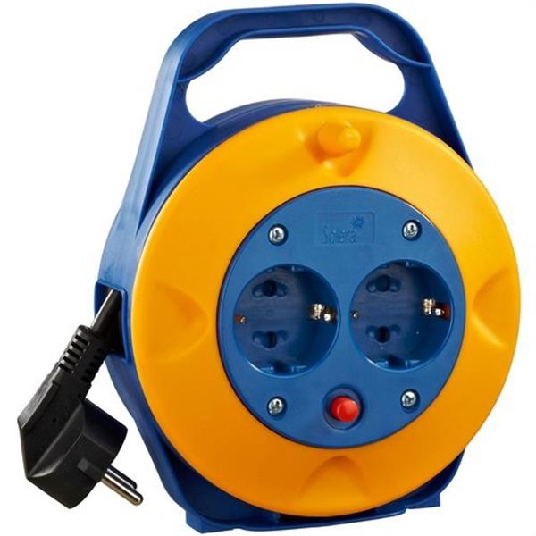 SOLERA 7211/1 Enrollacable con 2 bases 2P+T, 10A, 250V, 4,5m de cable H05VV-F 3G1, 5 mm²