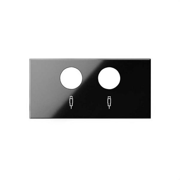 SIMON 10000053-138 Tapa SIMON 100 para toma R-TV+SAT negro brillante