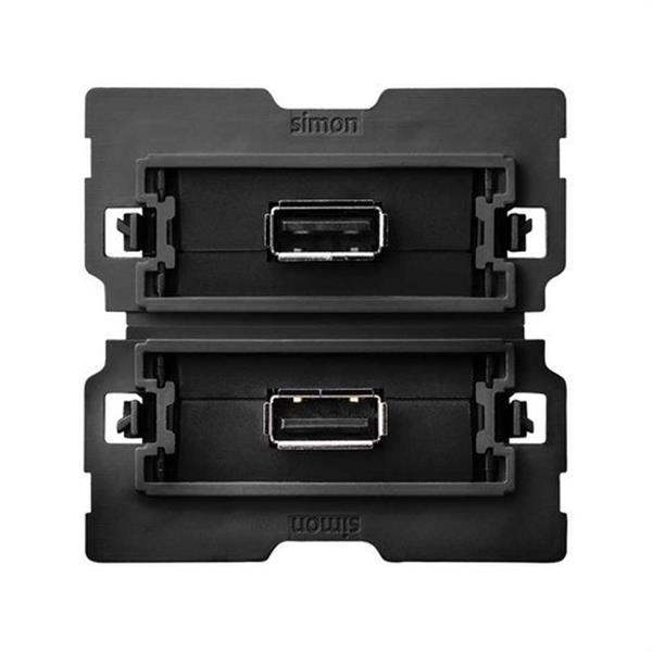 SIMON 10000562-039 Conector SIMON 100 2xUSB datos 2.0 con 2 módulos tornillo