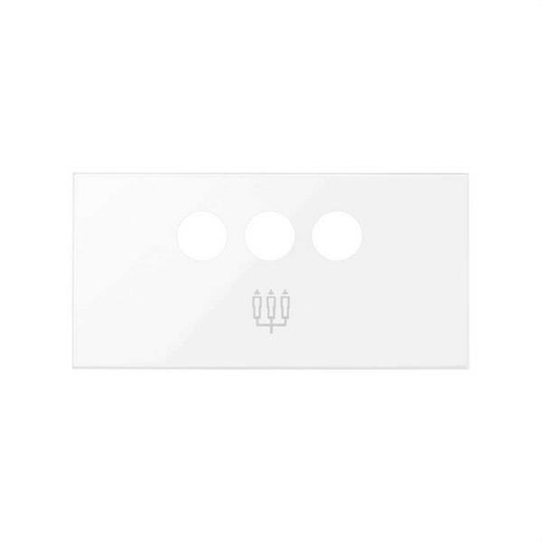 SIMON 10001093-130 Tapa SIMON 100 para conector 3RCA blanco brillante