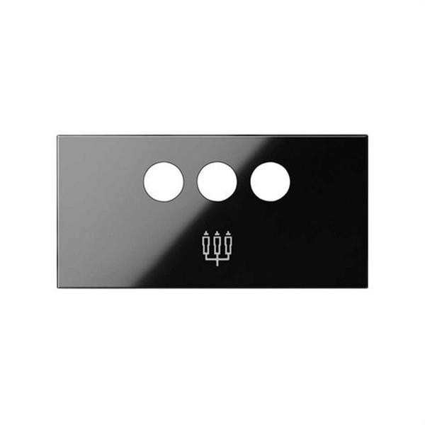 SIMON 10001093-138 Tapa para conector 3RCA Simon 100 negro brillante