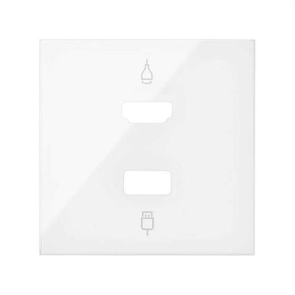 SIMON 10001095-130 Tapa SIMON 100 para conector HDMI/USB con 2 módulos blanco brillante