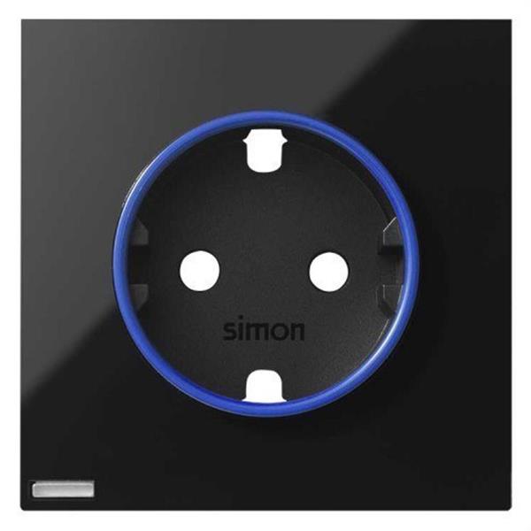 SIMON 10003041-138 Tapa enchufe HUB IO Simon 100 negro brillante