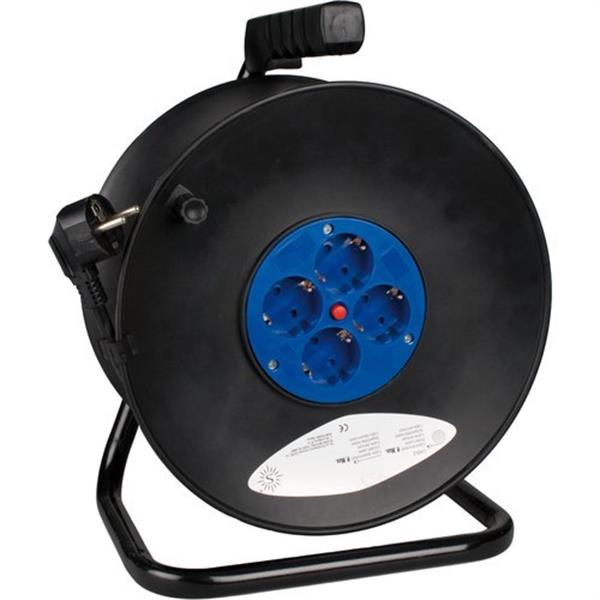 SOLERA 7427/2 Enrollacable con 4 bases 2P+T, 16A 230V, 50 m de cable H05VV-F 3G1,5 mm²