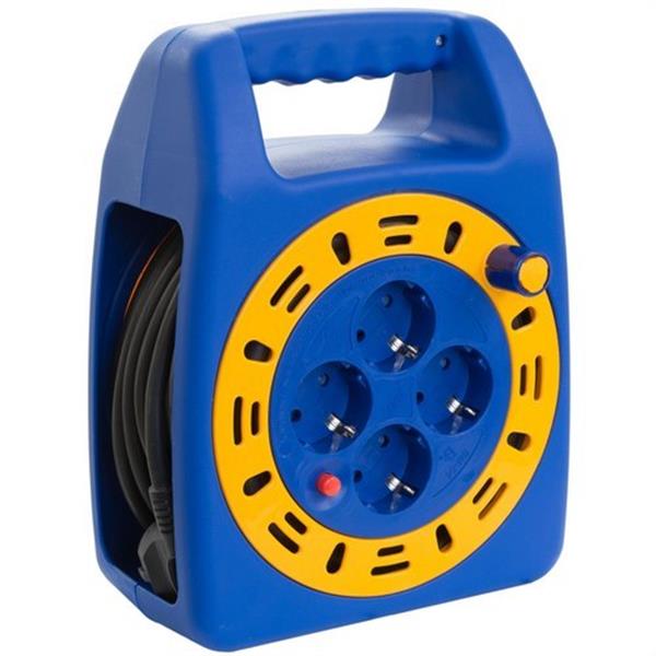 SOLERA 7413/2 Enrollacables 15m 3G1,5mm² con 4 tomas bipolar con TT