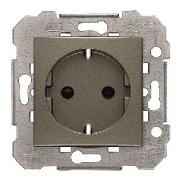 BJC 23524-GL Base Schuko emborne con tornillo protección Viva en gris lava