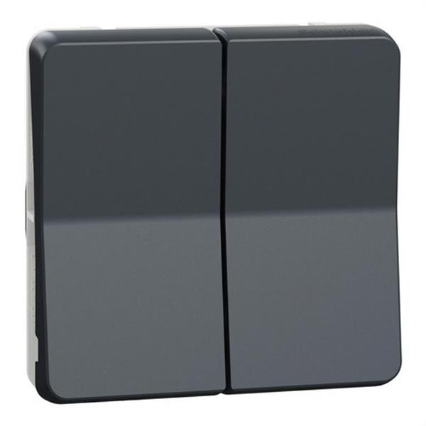 SCHNEIDER ELECTRIC MUR35019 Doble conmutador componible 10A 250V MUREVA STYL gris para instalación en superficie o empo