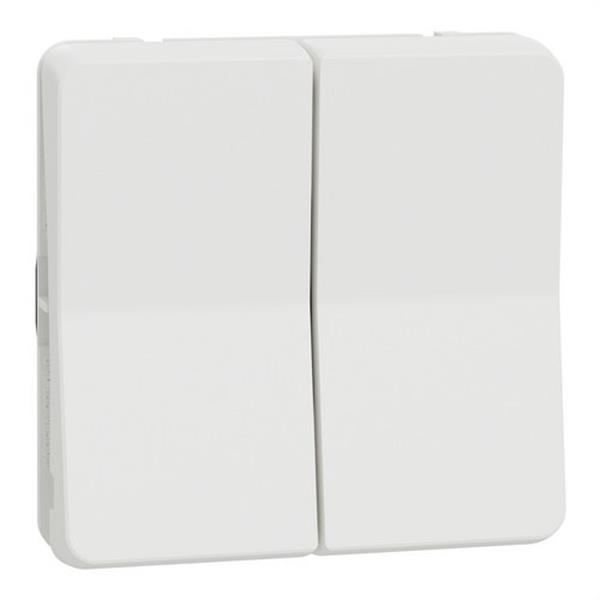 SCHNEIDER ELECTRIC MUR39022 Doble Conmutador componible 10A MUREVA STYL blanco para instalación en superficie o empotra