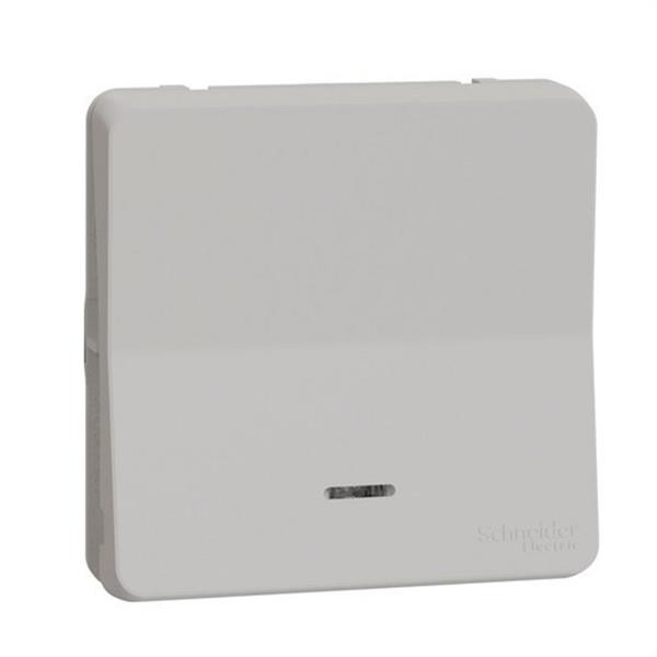 SCHNEIDER ELECTRIC MUR39127 Pulsador componible 10A MUREVA STYL blanco con LED para instalación en superficie o empotra