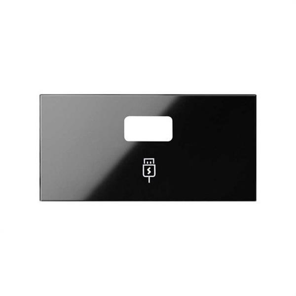 SIMON 10001097-138 Tapa cargador USB SIMON 100 con 1 boca negro brillante