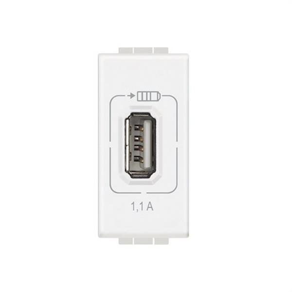 BTICINO N4285C1 Base USB Livinglight 1,1A 5V 1 módulo en color blanco